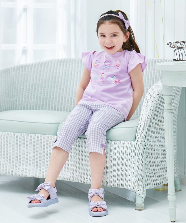 ANY KIDS スイーツ オン・オフショルダー Tシャツ ラベンダー