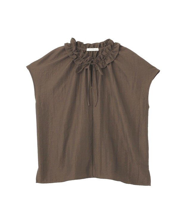 Green Parks 衿フリルブラウス Dark Brown
