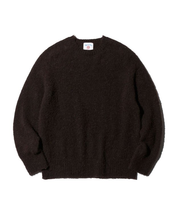 J.PRESS MEN 【J.PRESS ORIGINALS】SHAGGYDOG CREW KNIT / JAPAN MADE ダークブラウン系