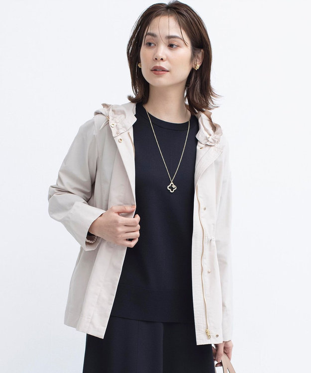 組曲 L 【フード取り外し可】2WAYショート丈ライトアウター ベージュ系