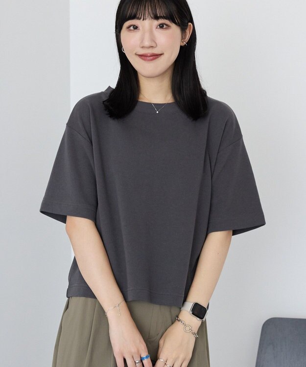 AMERICAN HOLIC 2WAYオフショルスウェット半袖プルオーバー Charcoal Gray