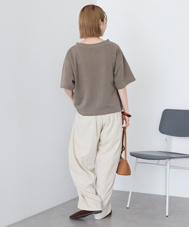 AMERICAN HOLIC 2WAYオフショルスウェット半袖プルオーバー Gray Beige