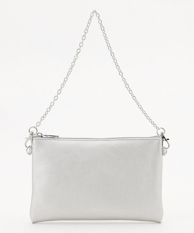 LA BAGAGERIE LA BAGAGERIE×chiyo ポーチ付きフリルエコバッグ シルバー