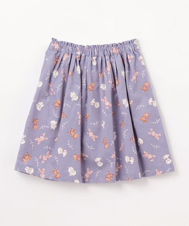 ANY KIDS アニマル 総柄 スカパン サックスブルー系