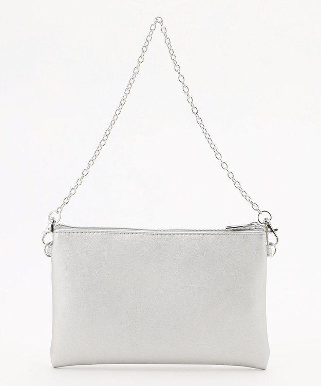 LA BAGAGERIE LA BAGAGERIE×chiyo ポーチ付きフリルエコバッグ シルバー