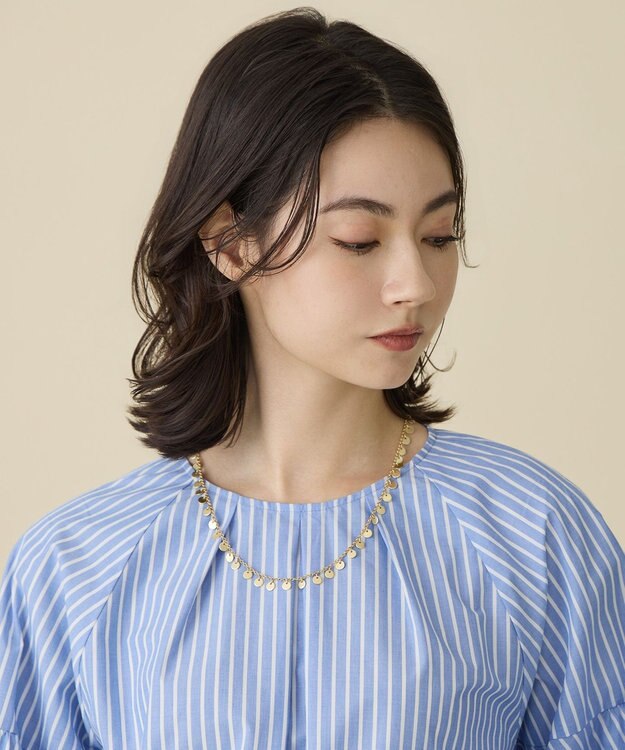 自由区 ラウンドグレイン ネックレス マットゴールド