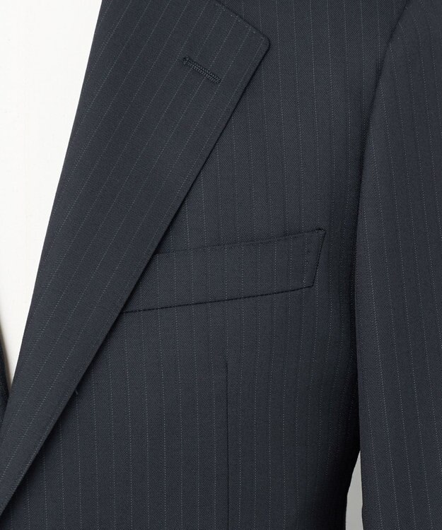 GOTAIRIKU シワになりにくい【御幸毛織/みゆきけおり】DRY SPINNER(ドライスピナー)スーツ（ダークグリーンストライプ） ダークグリーン系1