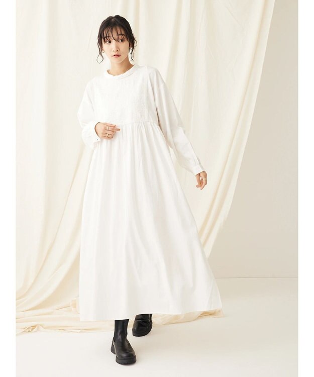 CRAFT STANDARD BOUTIQUE ２ＷＡＹインドコットン刺繍ワンピース Off White