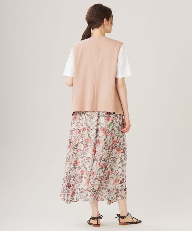 自由区 S 【カタログ掲載・セットアップ対応・接触冷感・UVカット・洗える】ライトバスケットクロス ジレ クラウドローズ