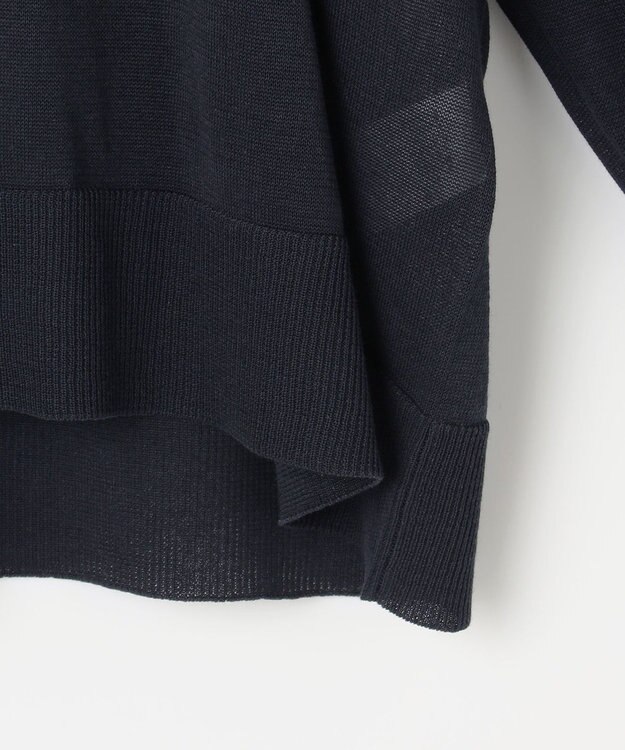 自由区 L 【アンサンブル対応・洗える】ドライシアーファインゲージ カーディガン ネイビー