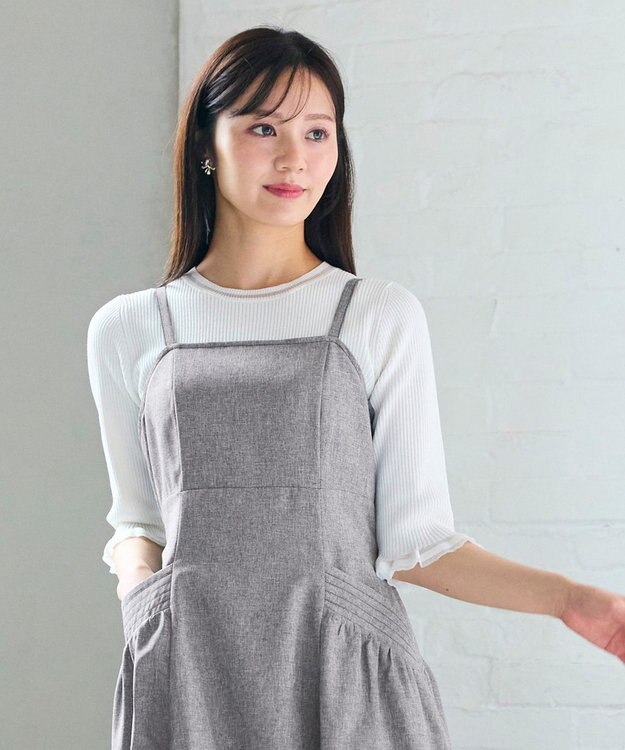 Feroux シアートリム リブニット ホワイト系