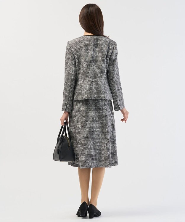 J.PRESS LADIES 【セットアップ対応】ファンシーツイード スカート ブラックミックス系