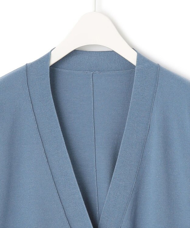 ICB 【洗える】ヴィスコースワイド Vネックカーディガン ライトダルブルー系