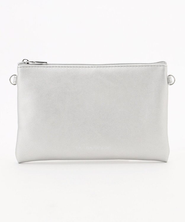 LA BAGAGERIE LA BAGAGERIE×chiyo ポーチ付きフリルエコバッグ シルバー