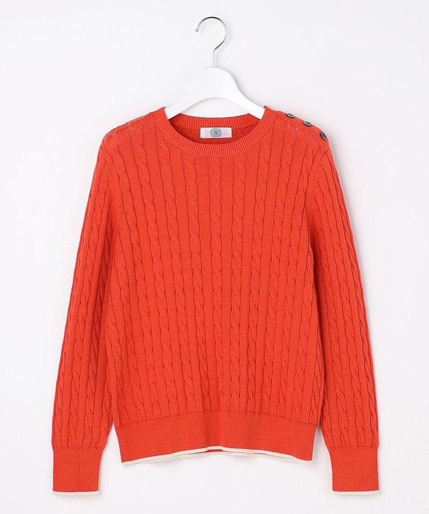 J.PRESS LADIES L CABLE ニット ブラッドオレンジ系