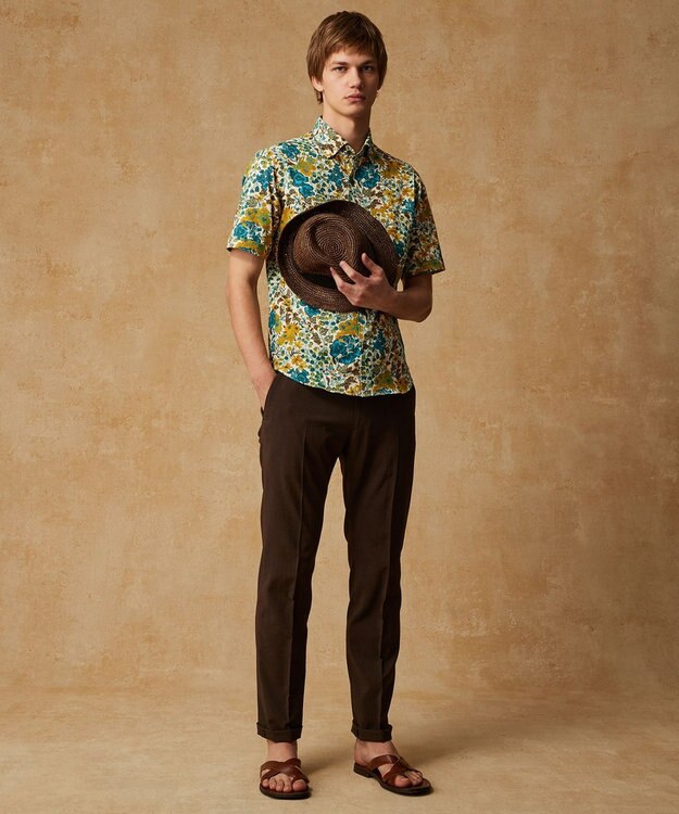 JOSEPH ABBOUD 夏パンツ【キングサイズ・洗える・ウエストも伸びる!/軽量/清涼/ストレッチ】ハイツイストドライストレッチパンツ ダークブラウン系