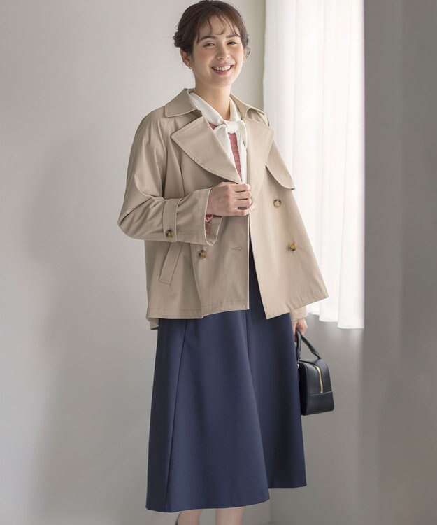 組曲 【WEB限定】コットンライクツイル ショートトレンチコート キャメルベージュ系