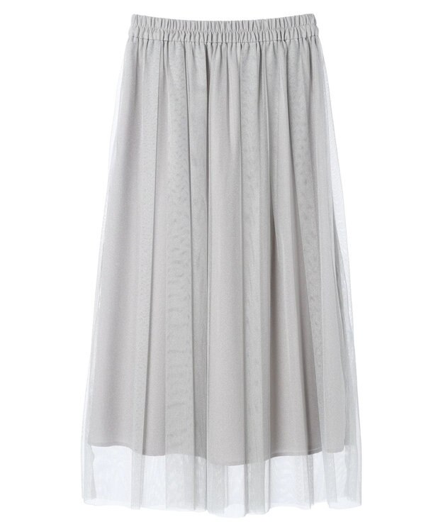 YECCA VECCA ラメチュールギャザースカート Light Gray