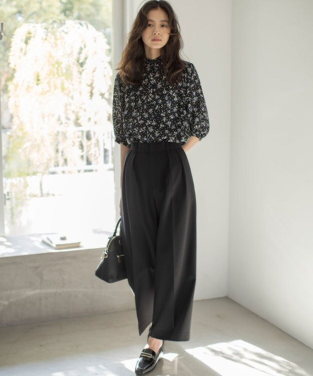 組曲 S フラワードットプリント ブラウス ブラック系5