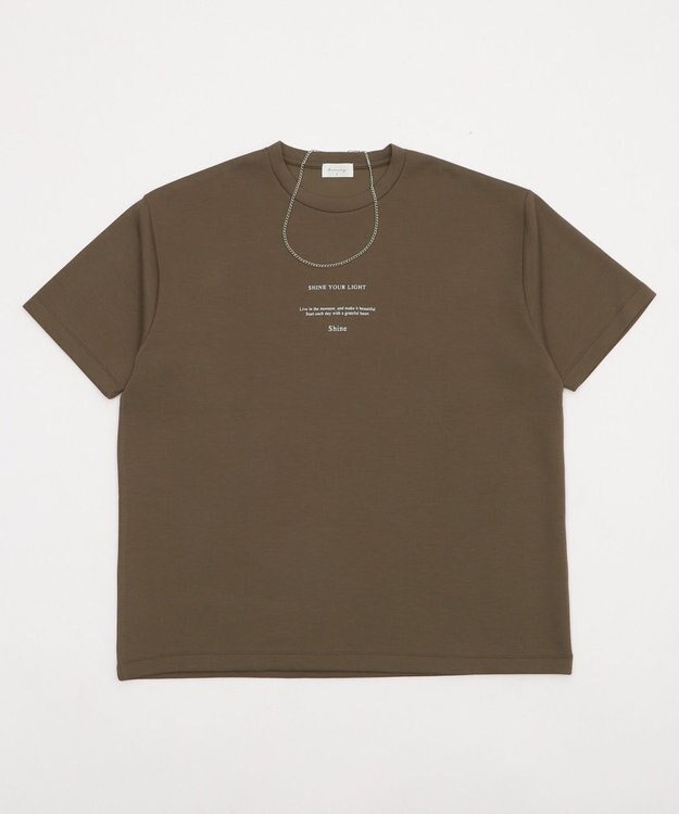 WEGO 【2点SET】アクセ付きフォトグラフィックT（SS） ブラウン