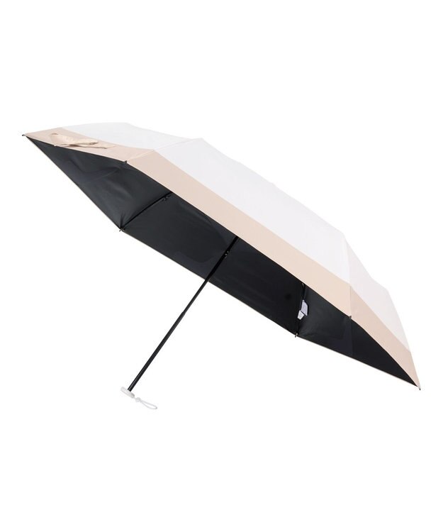 MOONBAT 【遮光100％/晴雨兼用】kowaza コワザ ライトウェイトカーボン ボーダー 折りたたみ傘 簡単に畳める傘 コンパクト 50cm ホワイト