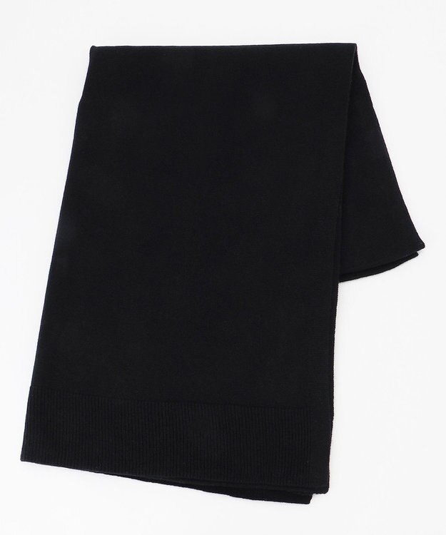 自由区 【洗える】ウールカシミヤブレンド ストール ブラック系