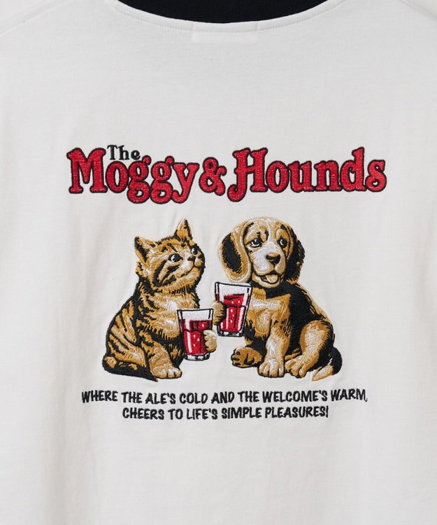 WEGO モチーフ刺繍リンガーT ホワイト