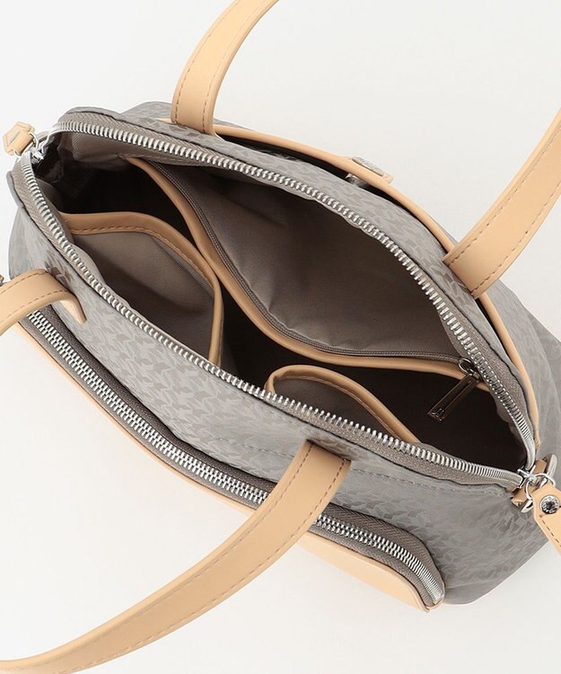 Y'SACCS モノグラムジャカード　ハーフムーン2WAYトート グレージュ