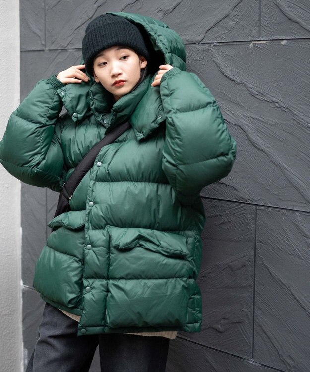 WEGO カラーナイロンパテッドブルゾン ダークグリーン