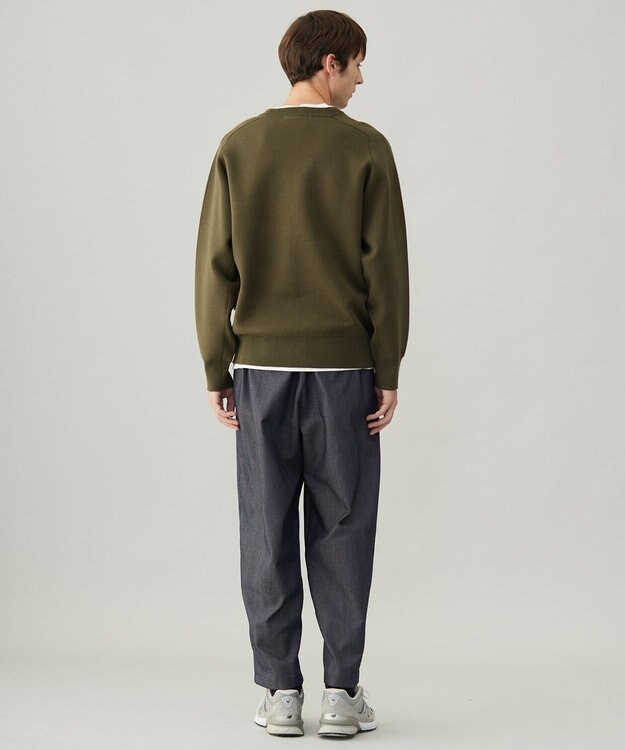 UNFILO MENS 【新色追加】スウェットライク クルーニット [24年秋冬商品] カーキ