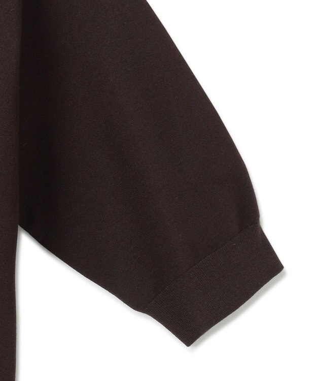 23区 S 【洗える】ヴィスコースストレッチ パフスリーブ ニットワンピース ダークブラウン系