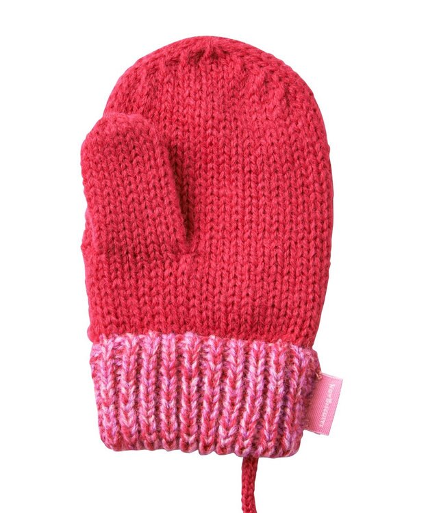 MIKI HOUSE HOT BISCUITS 【1-5歳】 編みモチーフ付き ミトン（手袋） ローズ