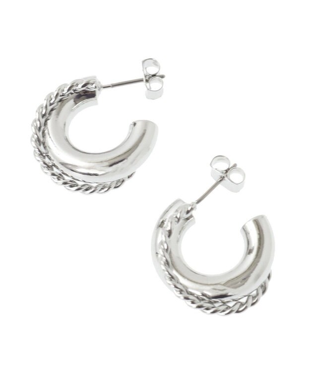 Green Parks ・ＨＡＬＦ　ＴＩＭＥ　ボールドフープピアス Silver