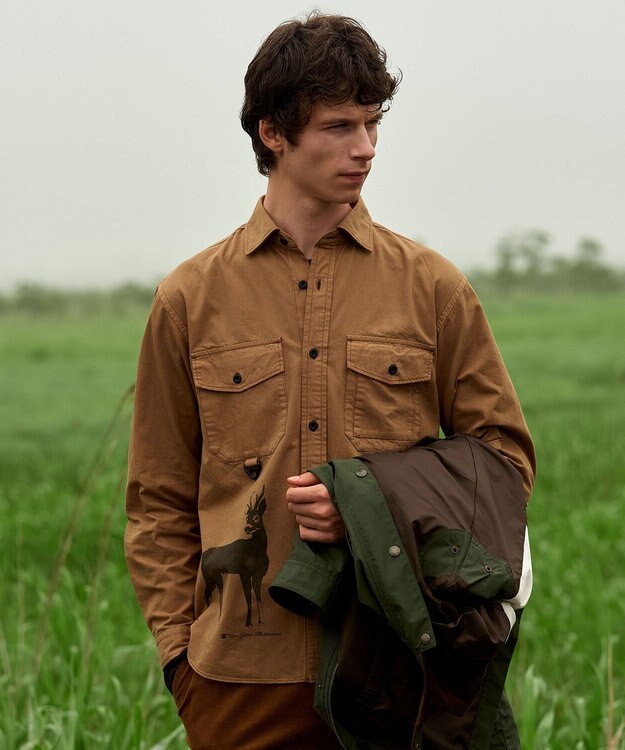 JOSEPH ABBOUD MOUNTAIN 【テーム ヤルヴィコラボレーション】バンビ プリント シャツ キャメル系