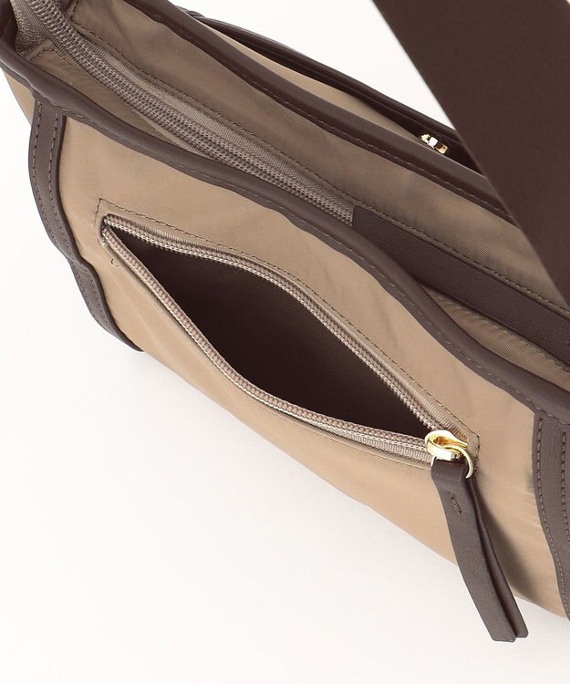 LA BAGAGERIE 【MONICA】ナイロンコンビショルダーバッグ チャコールグレー