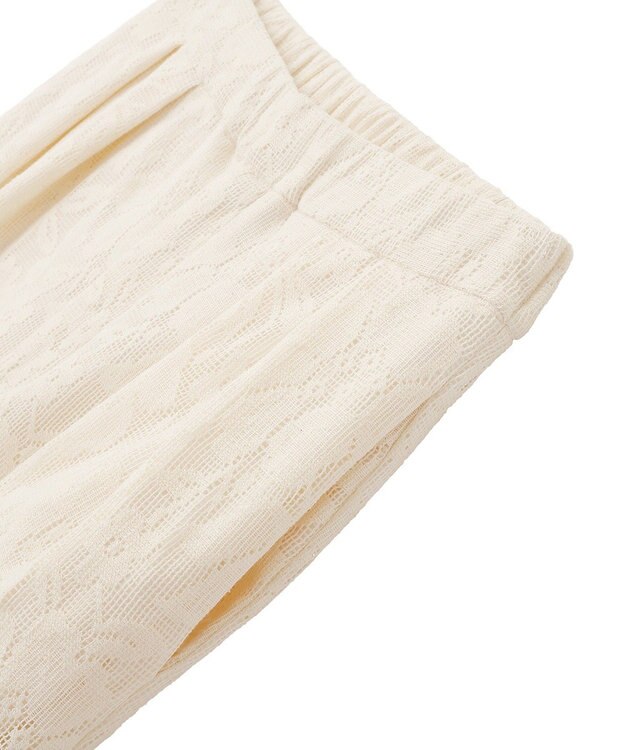 earth music&ecology 総レースカーゴパンツ Ivory