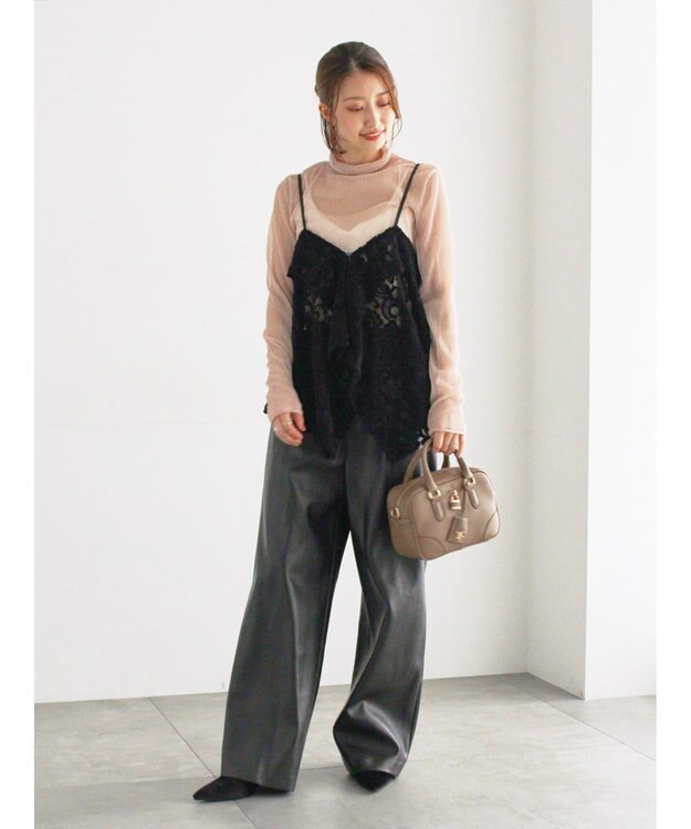 Te chichi ベロアレースキャミソール ブラック