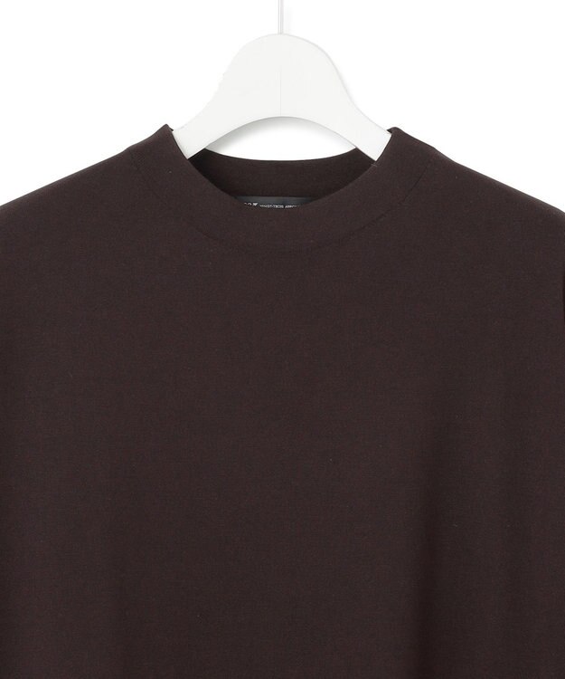 23区 S 【洗える】ヴィスコースストレッチ パフスリーブ ニットワンピース ダークブラウン系