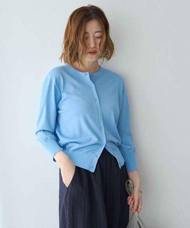 YECCA VECCA 【マシンウォッシャブル】カーディガン② Light Blue