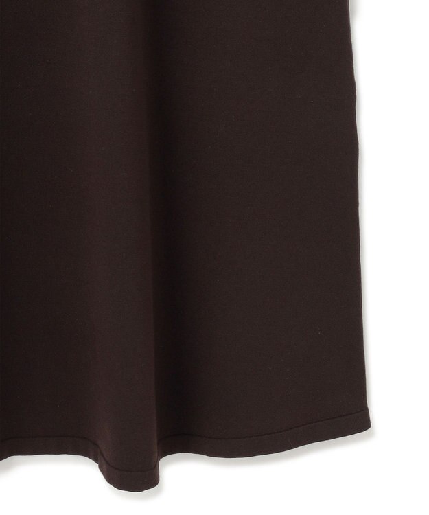 23区 S 【洗える】ヴィスコースストレッチ パフスリーブ ニットワンピース ダークブラウン系