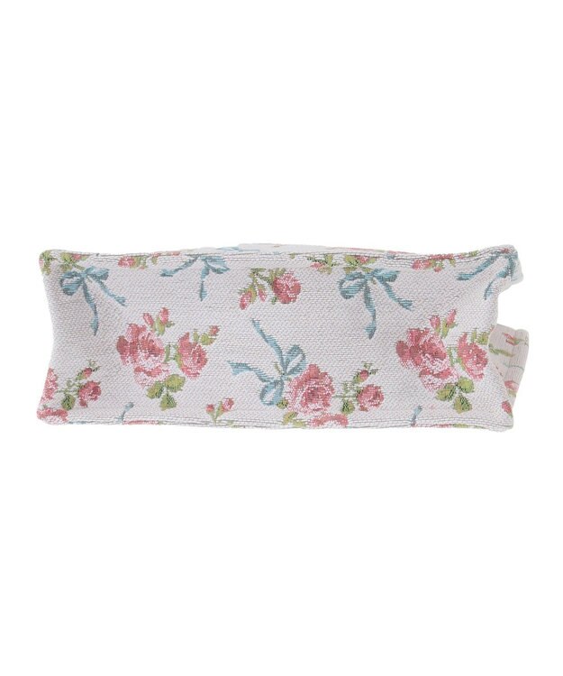 Maison de FLEUR ローズリボン柄ゴブランスクエアトートSバッグ Off White