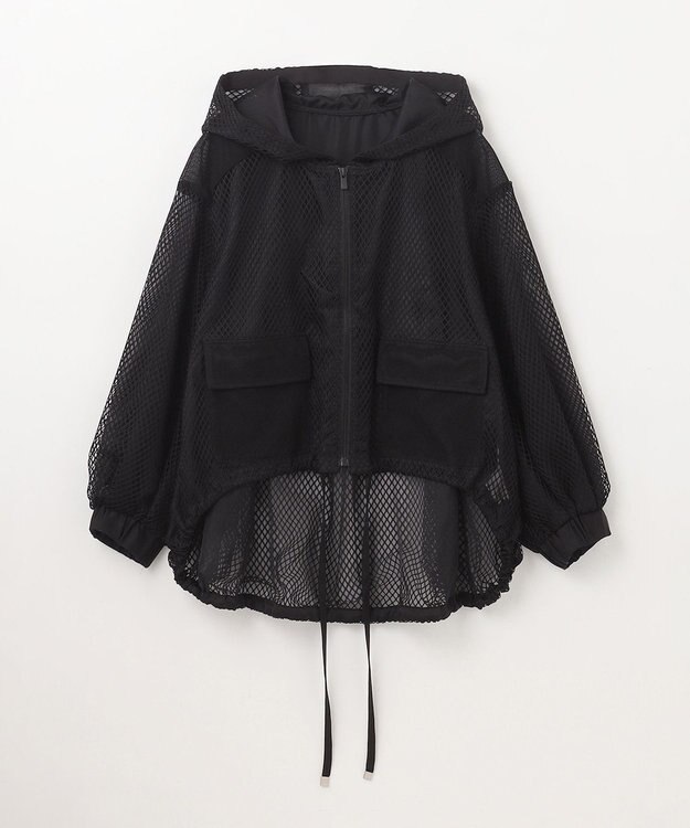 GRACE CONTINENTAL メッシュコンビフーディー ブラック