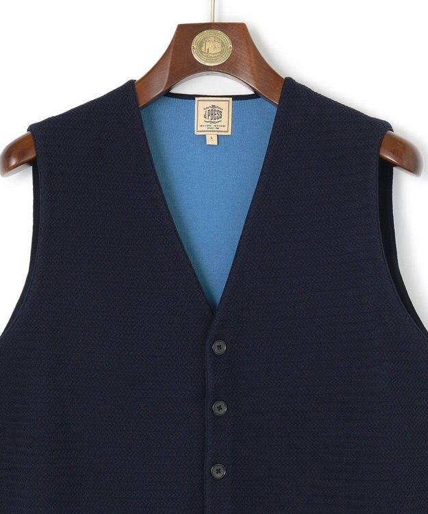 J.PRESS MEN ハイツイストヘリンボン ニットベスト ネイビー系