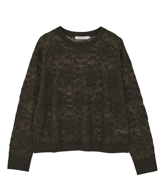 AMERICAN HOLIC レース編みニットプルオーバー Brown