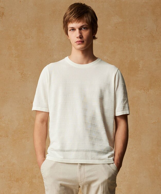 JOSEPH ABBOUD 【エコ素材/軽量/通気性/速乾性】ペーパーヤーンニット Ｔシャツ
