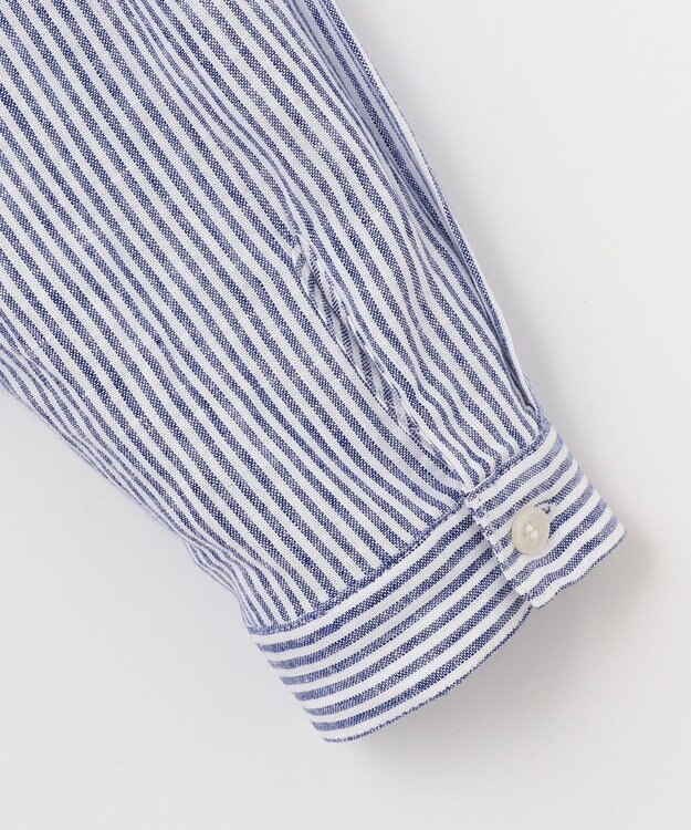 ANY 【洗える】ライトリネンクロス ワンピース ブルーストライプ