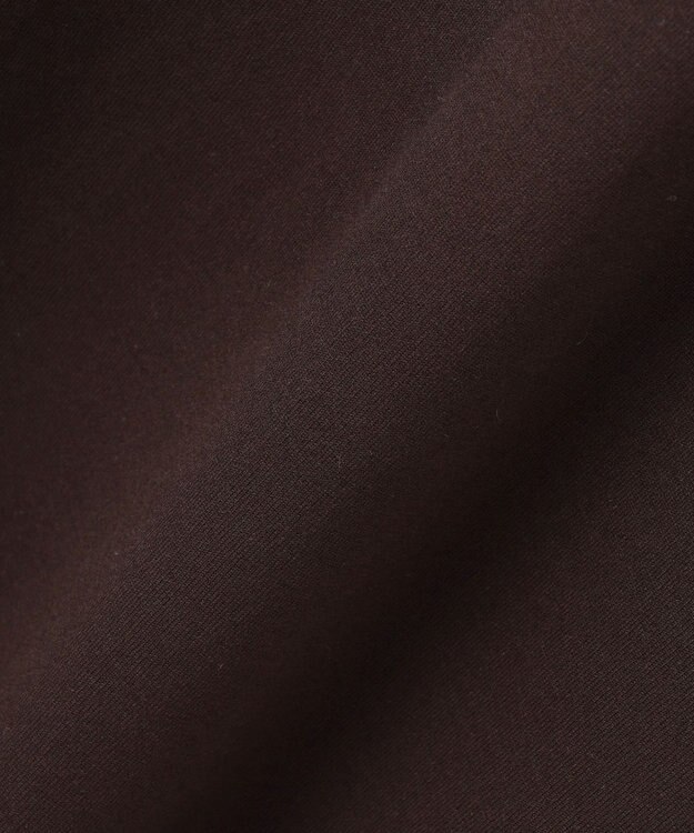 23区 S 【洗える】ヴィスコースストレッチ パフスリーブ ニットワンピース ダークブラウン系