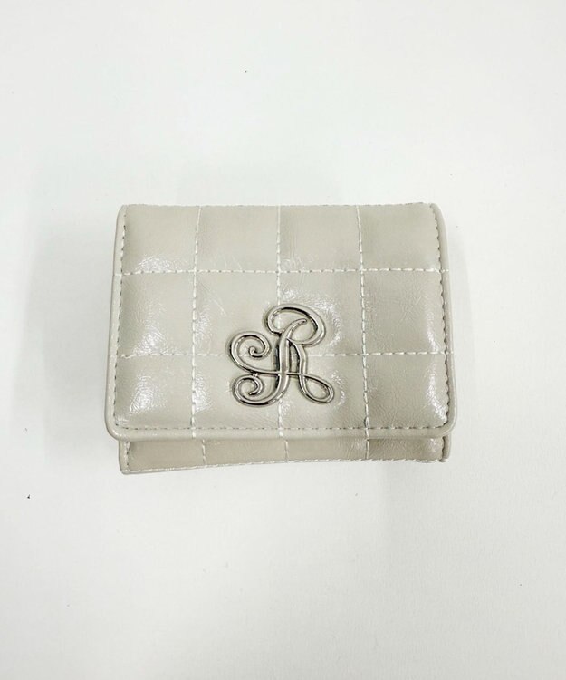 WEGO イニシャルパーツキルティングガマ口ウォレット オフホワイト