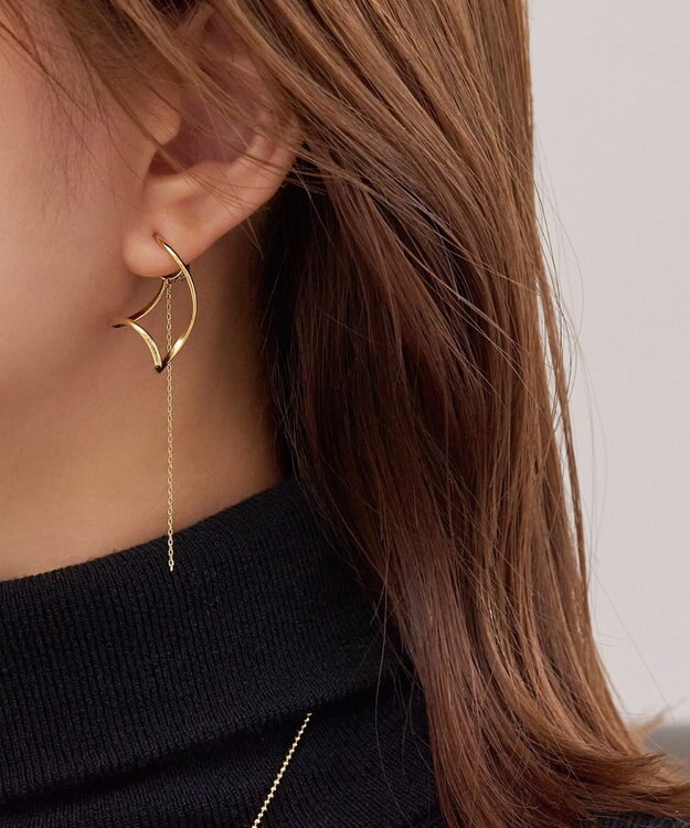 Phoebe 2wayグレースツイストラインイヤリング　ゴールド ゴールド