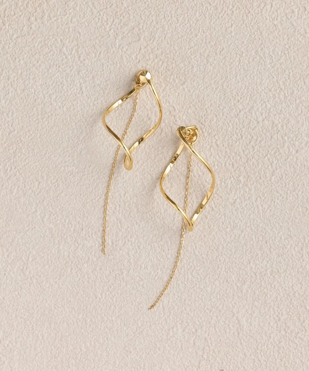 Phoebe 2wayグレースツイストラインイヤリング　ゴールド ゴールド